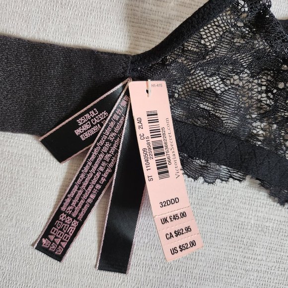 New Victoria's Secret Dream Angels Lined Demi Bra Floral Lace Size 32DDD (32F) - Picture 9 of 11